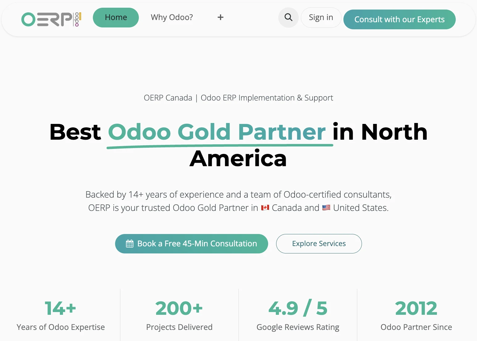 OERP Canada's homepage: Best Odoo Gold Partner in North America
